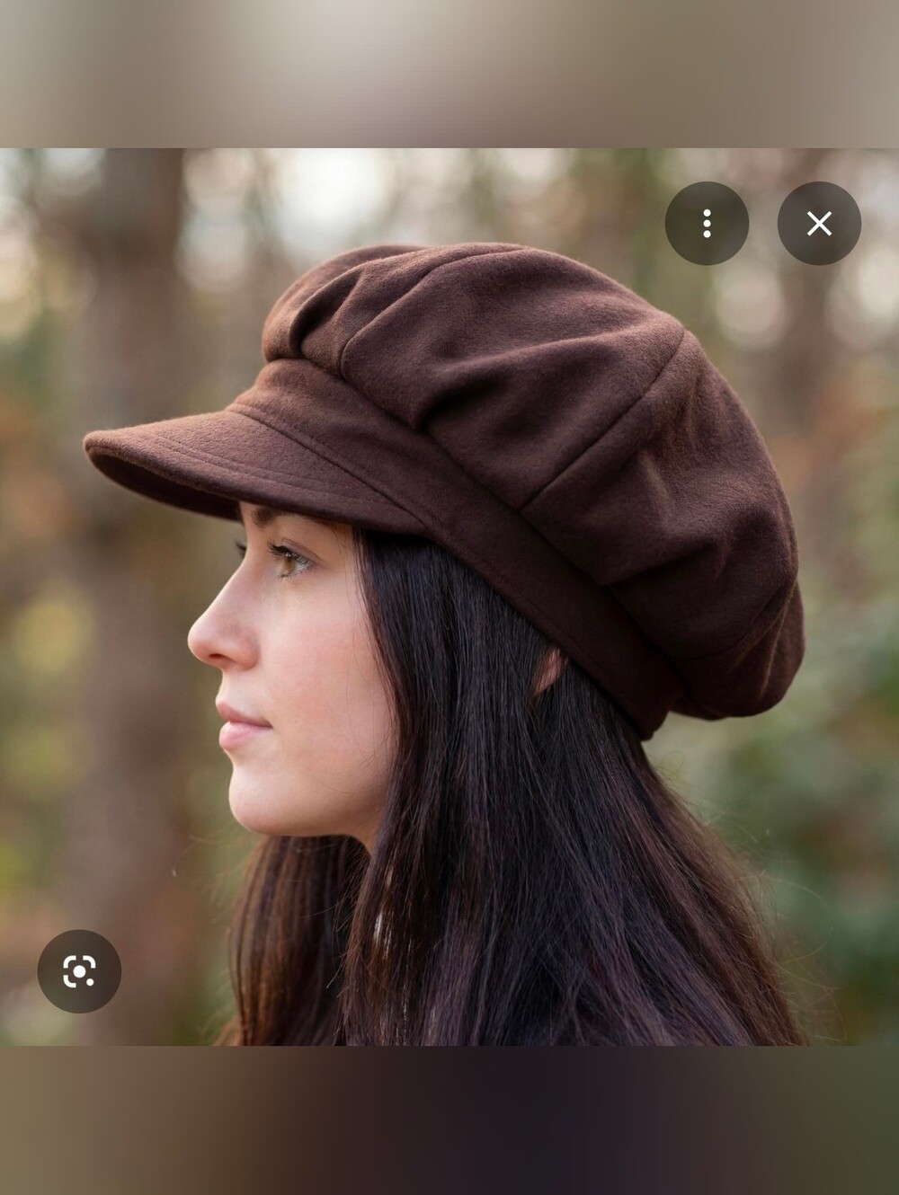 Womens Brown News Boy Cap - Casual Newsboy Hat NWT